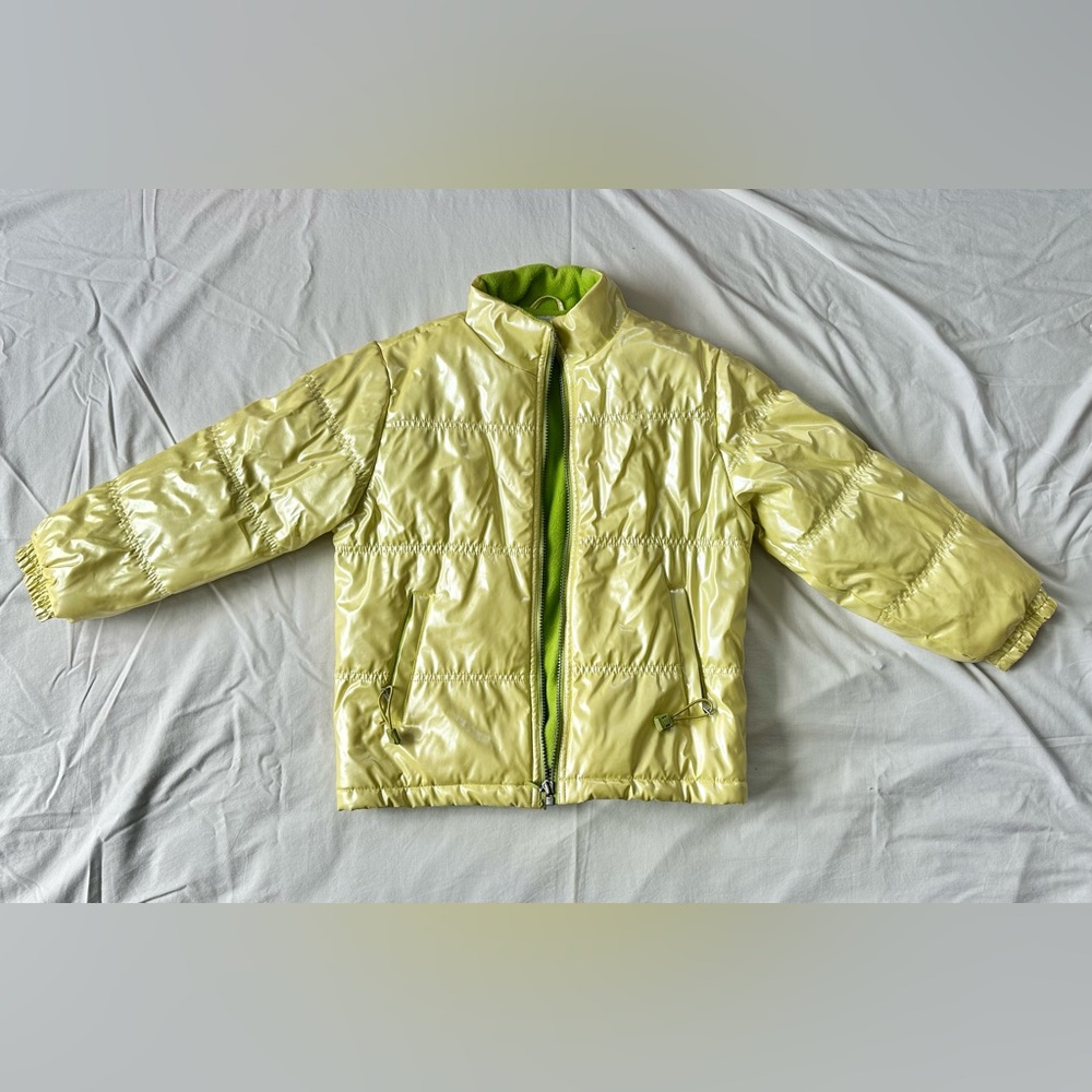 The Children’s Place Kids Shiny Green/ Yellow Jacket